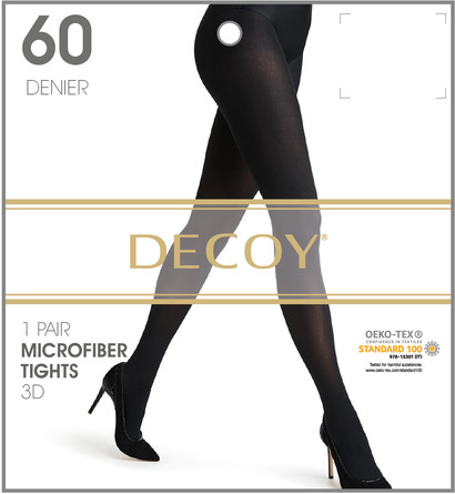Decoy Microfiber Nylonstrømpe 3D Sort 60 Den. S/M