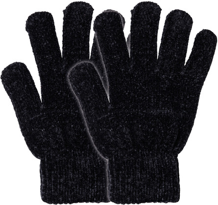 Laze Chenille Handsker Onesize 2-pak Sort