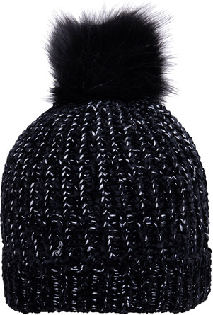 Laze Chenille hue med kvast sort glitter One size