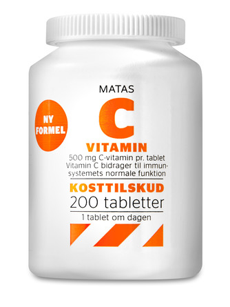 Matas Striber Matas C-vitamin 500 mg 200 tabl. Ny formel 200 tabl.