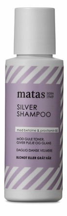 Matas Striber Silver Shampoo til gråt og blondt hår 75 ml, rejsestørrelse