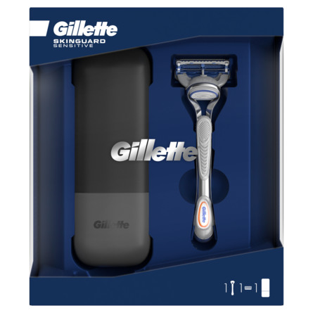 Gillette SkinGuard barberskraber + Rejseetui gavesæt