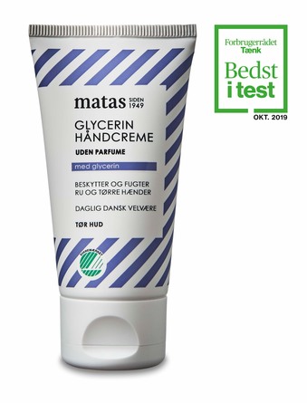 Matas Striber Glycerin Håndcreme Uden Parfume 40 ml, rejsestørrelse
