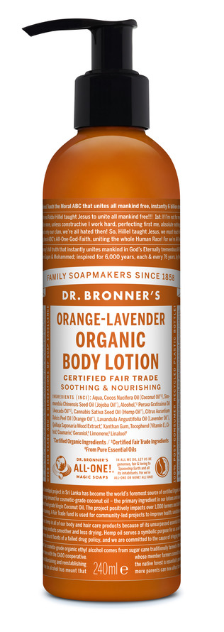 Dr. Bronner's Orange Lavender Organic Hand & Body Lotion 237 ml