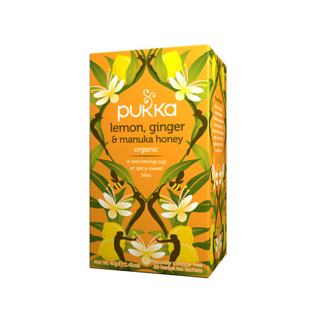 Pukka Lemon, Ginger & Manuka honey te 20 breve