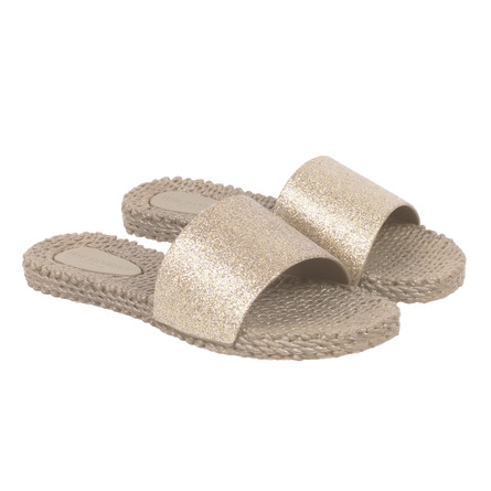 Ilse Jacobsen Cheri Ladies Glitter Klipklapper Platin, str. 37