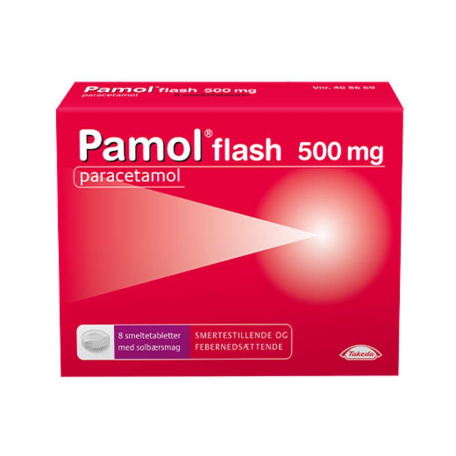 Køb Pamol Flash 500 mg 8 smeltetabl - Matas