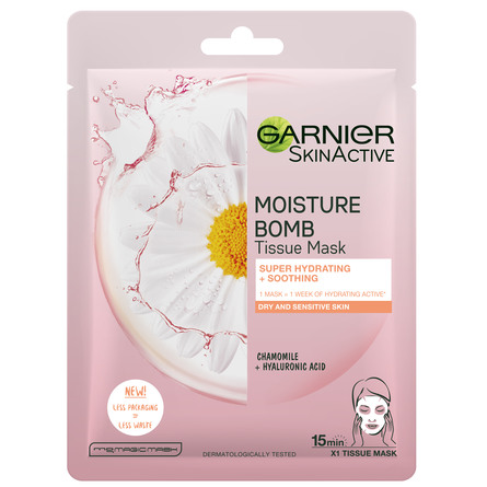 Garnier Skin Active Moisture Bomb Tissue-Mask, Dry & Sensitive Skin 1 stk.