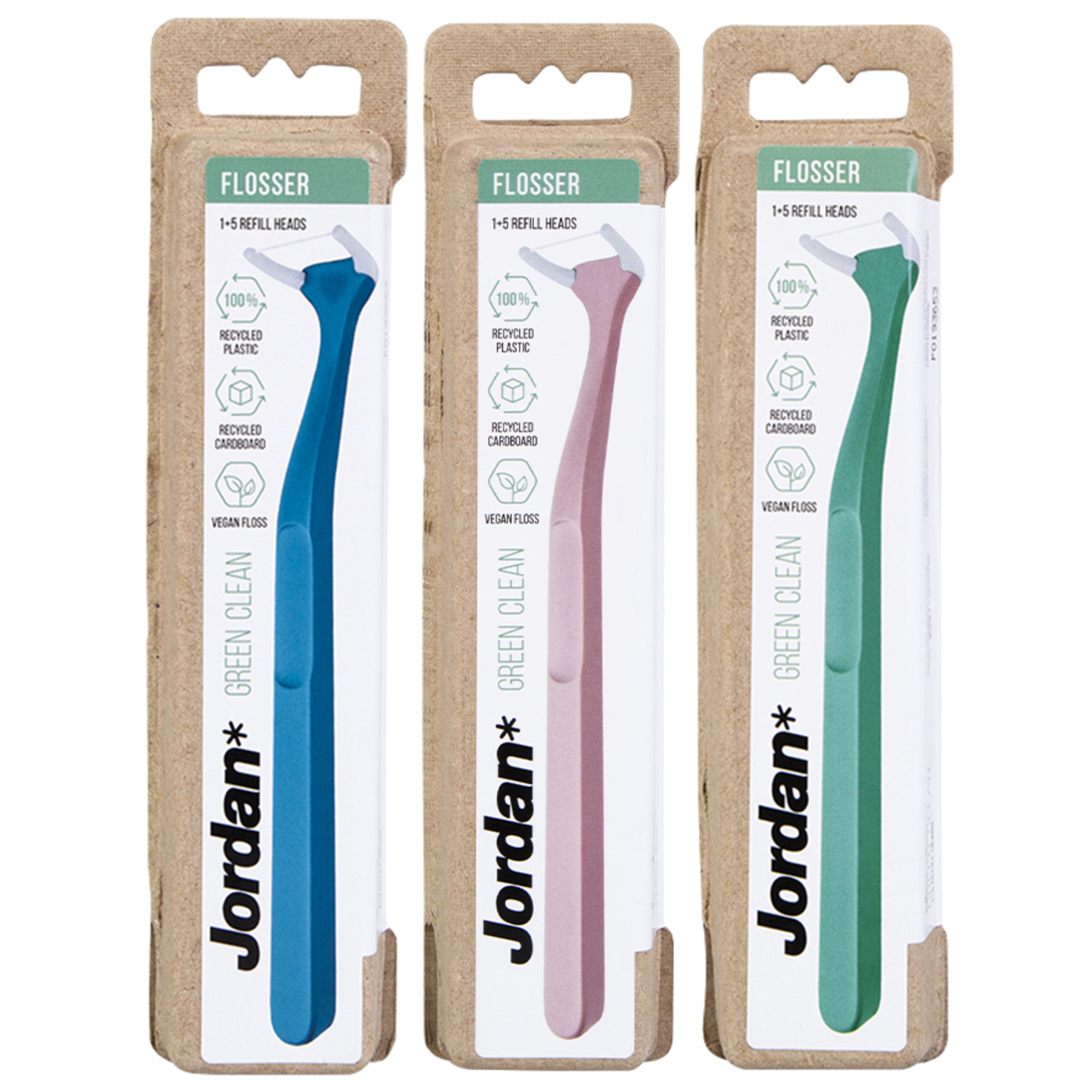 Køb Jordan Green Clean Flosser + Refill 1 stk. flosser + 5 stk. refill