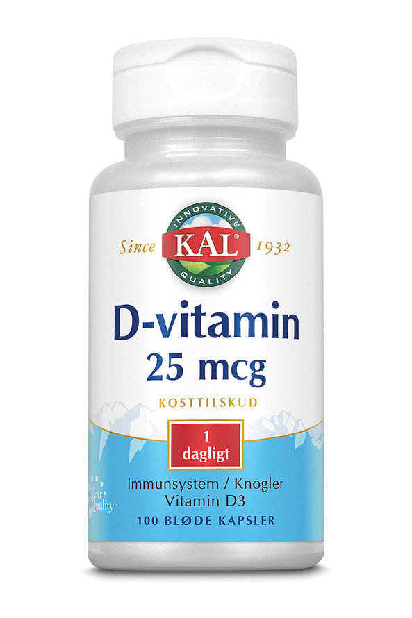 Køb KAL Dvitamin 25 mcg 100 kapsler Matas