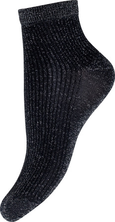 Laze Glimmerstrømper i kort 3-pak Str. 37-41, sort