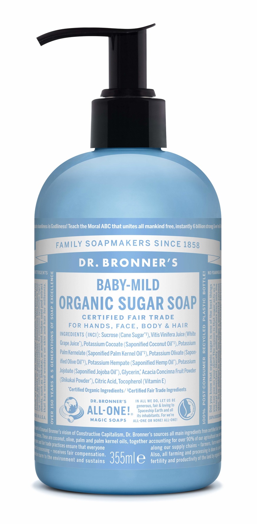Køb Dr. Bronner's Organic Sugar Soap BabyMild Neutral 355 ml Matas