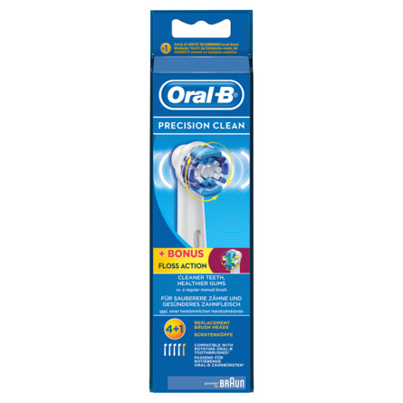 Oral-B Precision Clean Elektriske Børstehovedrefiller 4 Stk. + 1 Stk. Floss Action 5 stk.