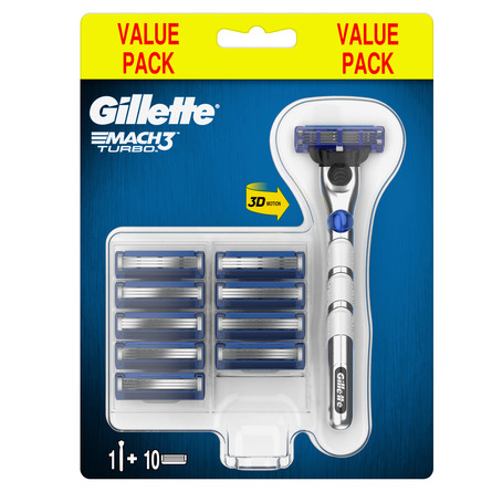 Gillette Mach3 Turbo Barberskraber + 9 Barberblade