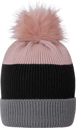 Laze Stribet Strik Hue med pelskvast Onesize