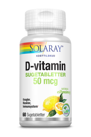 Solaray D-Vitamin 50 mcg 60 sugetabletter