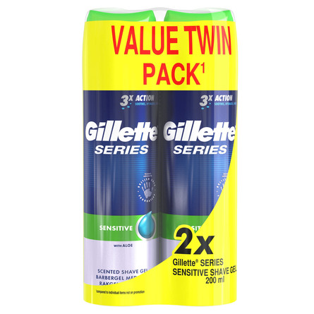 Gillette Series barbergel til følsom hud 2 x 200 ml