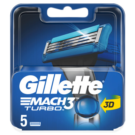 Gillette Mach3 Turbo Barberblade 5 stk