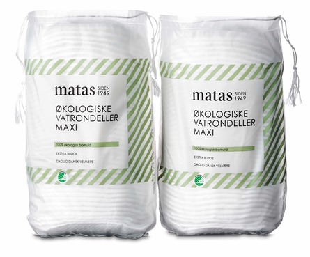 Matas Striber Økologiske Vatrondeller Maxi 2 x 40 stk.