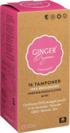 Ginger Organic Tampon m/indføring - Mini 16 stk