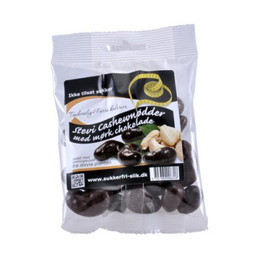 Cashewnødder m. mørk stevia chokolade 90 g