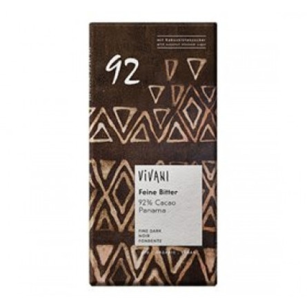 Vivani ekstra mørk chokolade 92% kakao Øko 80 gr.