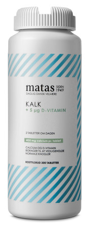 Matas Striber Kalk 400 mg+D-vitamin 5 µg 300 tabl