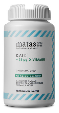 Matas Striber Kalk 400 mg+D-vitamin 35 µg 180 tabl