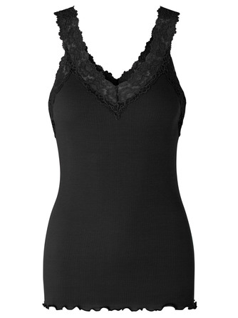 Rosemunde Organic Top V-neck Sort Str. L