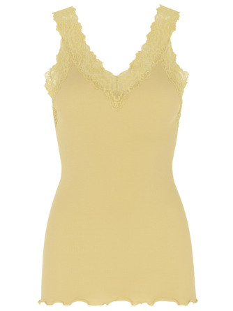 Rosemunde Organic Top V-neck Regular Vanilla Yellow Str. XS