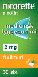 Nicorette® Fruitmint tyggegummi 2 mg 30 stk