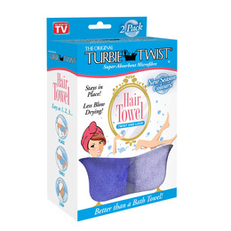Turbie Twist Microfiber Hårturban 2-Pak Lilac & Blue