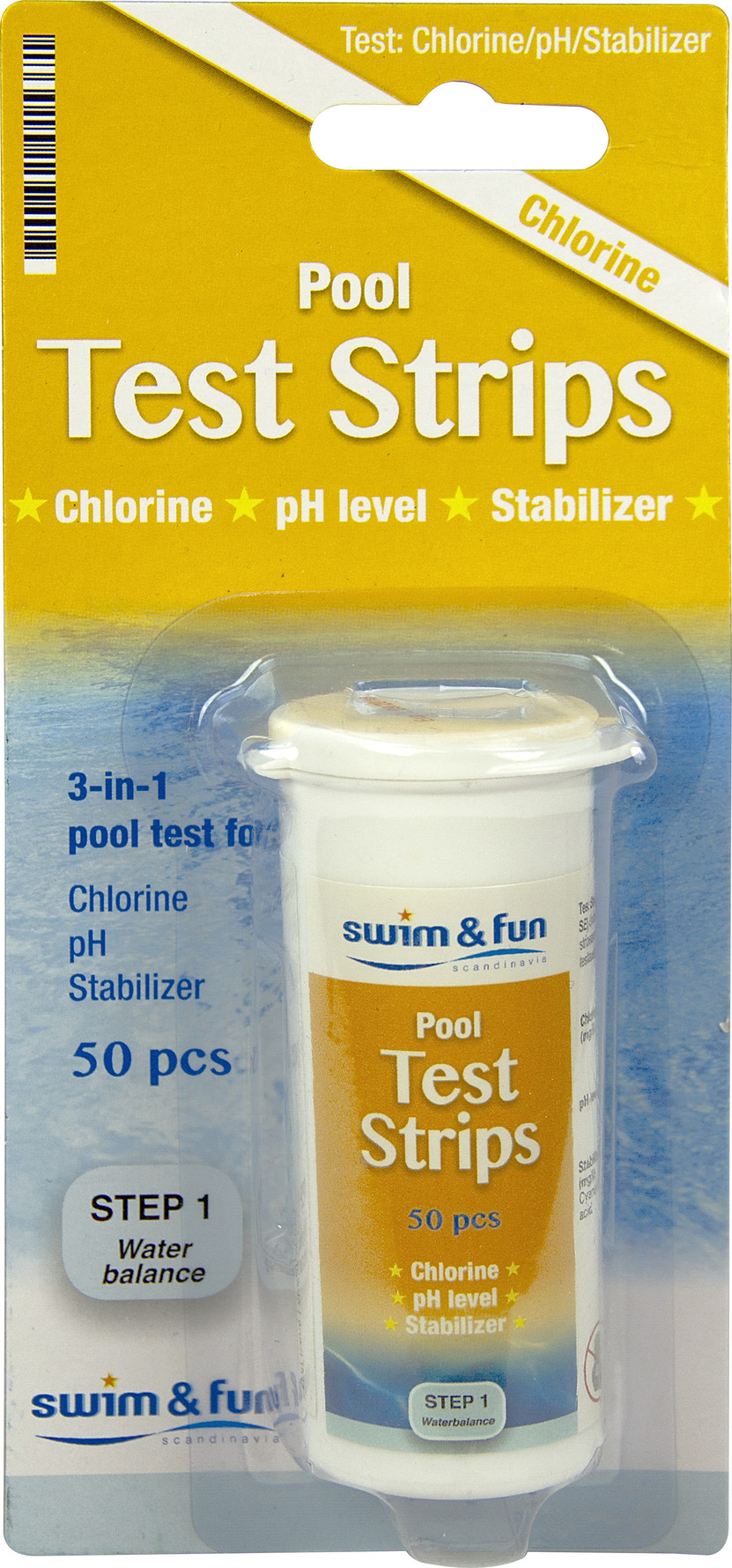 Swim & Fun Test Strips Chlorine/pH/Stabilizer 50 pcs.