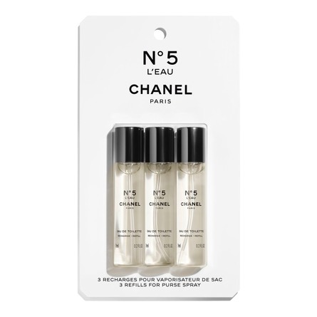 CHANEL EAU DE TOILETTE PURSE SPRAY REFILLS. LIMITED EDITION. 3 X 7 ML