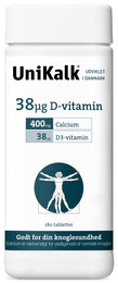 Unikalk 38µg D-vitamin 180 tabl.