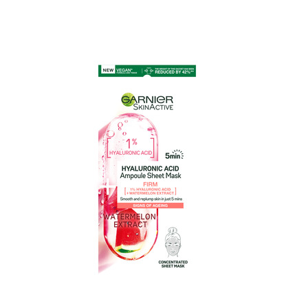Garnier Ampoule Sheet Mask Hyaluronic Acid Watermelon 1 stk