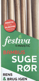 Maistic Bio Sugerør Naturlige Bambus 6 stk