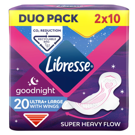 Libresse Ultra Night Wing Duo Pack 20 stk