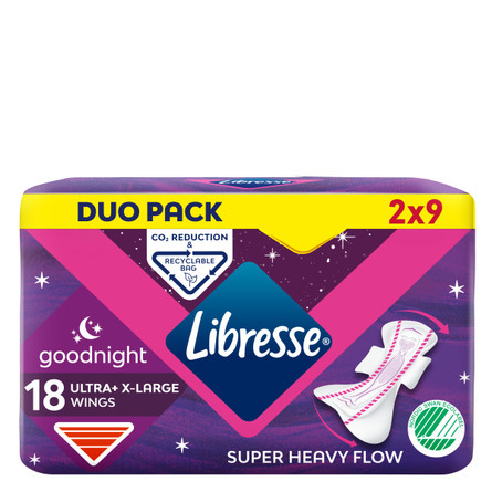 Libresse Ultra Night Extra Wing Duo Pack 16 stk