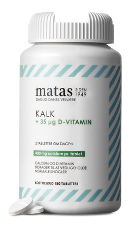 Matas Striber Kalk 400 mg+D-vitamin 35 µg 180 tabl
