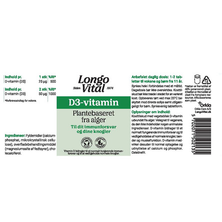 Longo Vital D-vitamin 180 stk