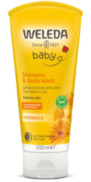 Weleda baby shampoo and body wash 200 ml.