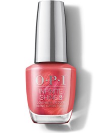 OPI Infinite Shine Neglelak Paint the Tinseltown Red