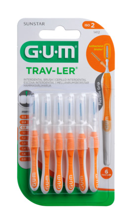 GUM TravLer - ISO 2 - PHD 0,9 mm- wire 0,5 mm Orange, 6 stk.
