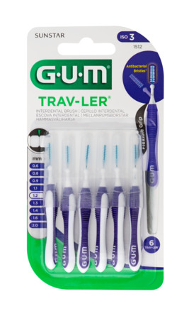 GUM TravLer - ISO 3 - PHD 1,2 mm- wire 0,6 mm Violet, 6 stk.