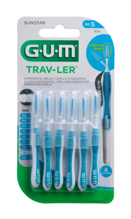 GUM TravLer - ISO 5 - PHD 1,6 mm- wire 0,7 mm Blå, 6 stk.