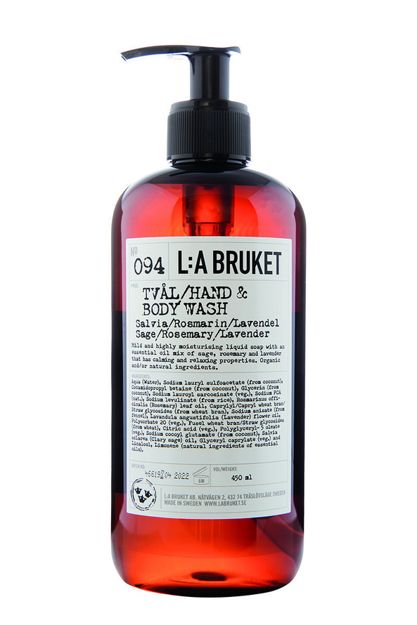 L:A BRUKET 094 Hand & Body Wash Sage/Rosemary/Lavender 450 ml 450 ml