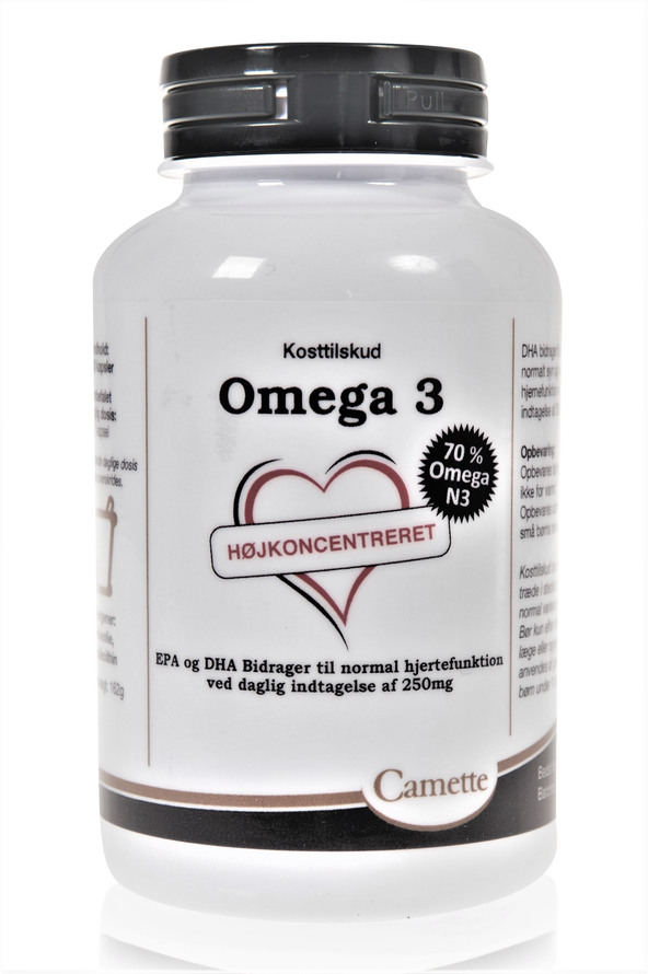 Køb Omega 3 Højkoncentreret Fiskeolie 1000 mg 120 kaps. fra Camette Matas