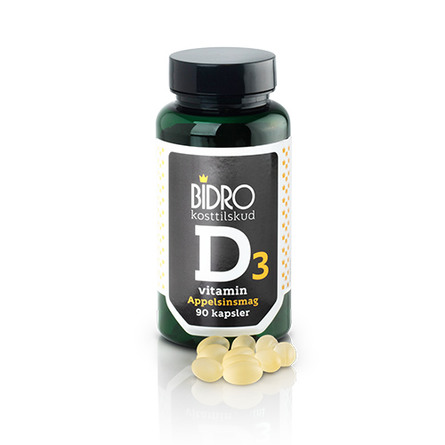 Bidro D-vitamin 38 ug m.appelsinsmag 90 kaps.