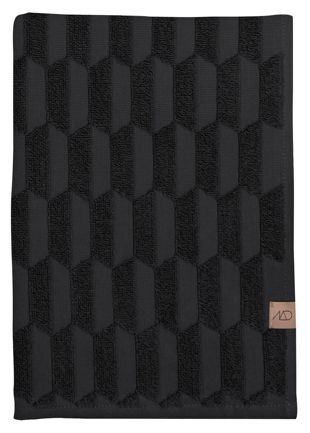 Mette Ditmer Geo Towel 35x55 cm - Handtowels & Bathtowels Cotton Black - GEOTWG09